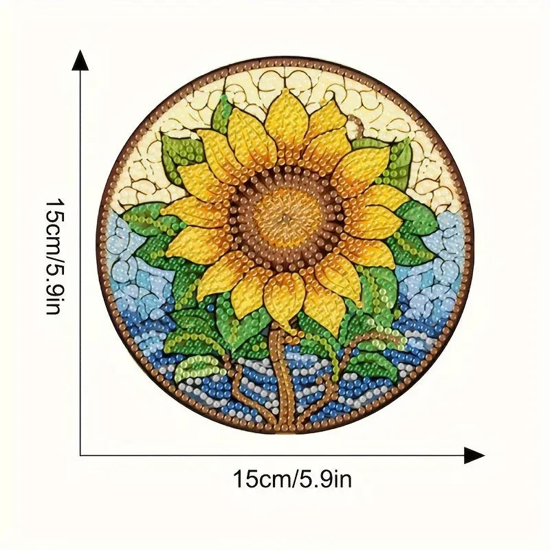 4pcs Sunflower Floral Pattern Heat-insulated Table Mats COMPLETED, SEALED image 4