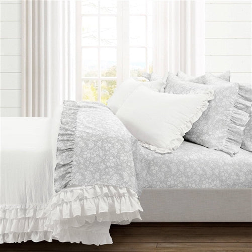 Ruffle Floral Polyester 6 Piece Sheet Set image 4