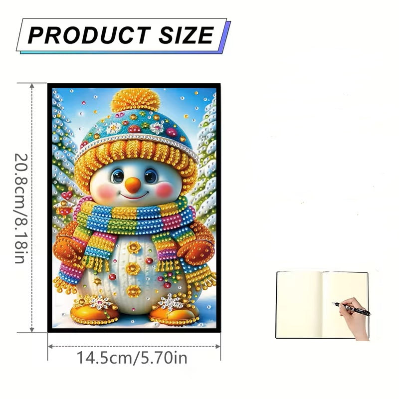 Christmas Snowman Theme Notebook, Journal, Diamond Jewel Art COMPLETED