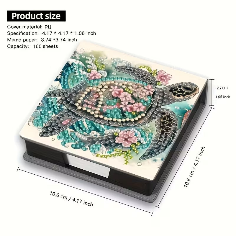 1pc Sea Turtle Design Rhinestone Inlay Note Holder Diamond Jewel Art COMPLETED