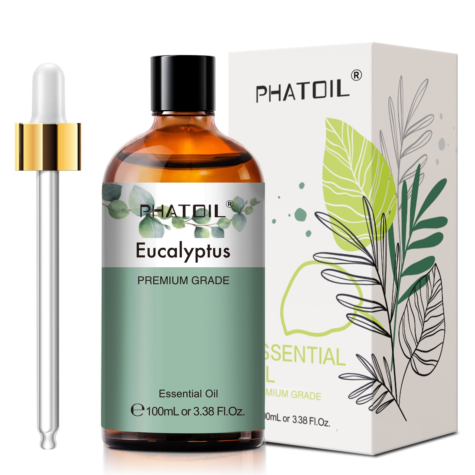 PHATOIL 100ml Natural Essential Oil For Skin Aromatherapy Diffuser Eucalyptus La image 9