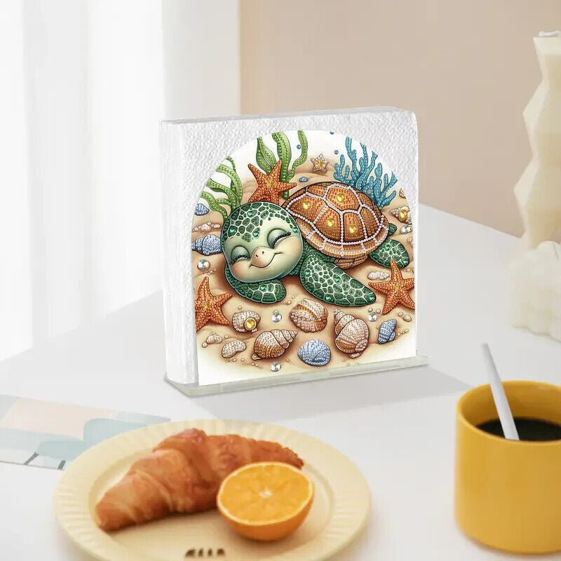 Napkin Holder Baby Tortoise Turtle Tabletop Napkin Dispenser Durable Decor image 1