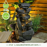 Water Features Outdoor Patio 6-Tier Cascading Rock Water Fountain Water Fall Fou image 3
