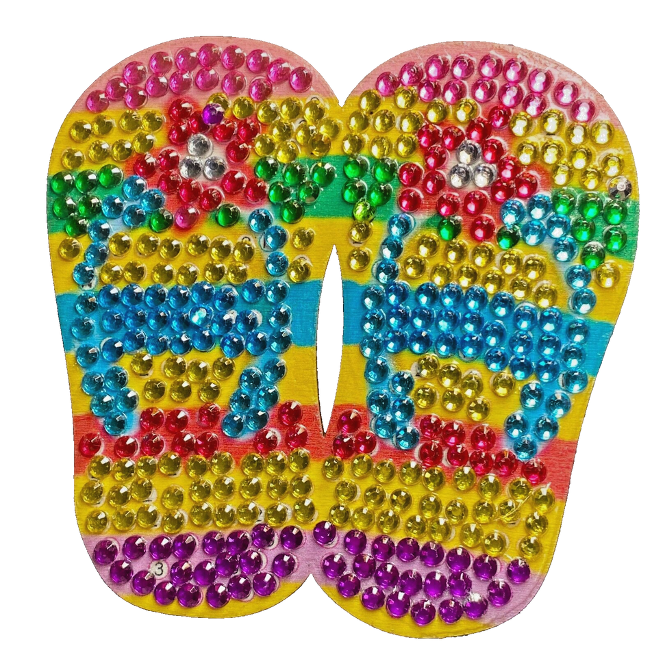 12Pcs Hawaii Diamond Magnets Beach Jewel Art Flip Flops Flamingo Completed image 3