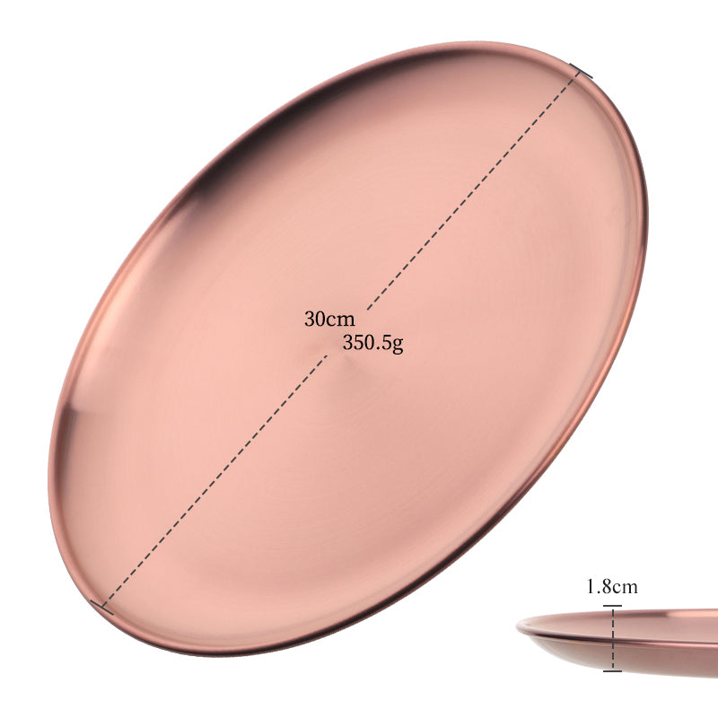 Stainless Steel Dinner Plates European Style Dessert Plate Kitchen Serving Dishe image 7