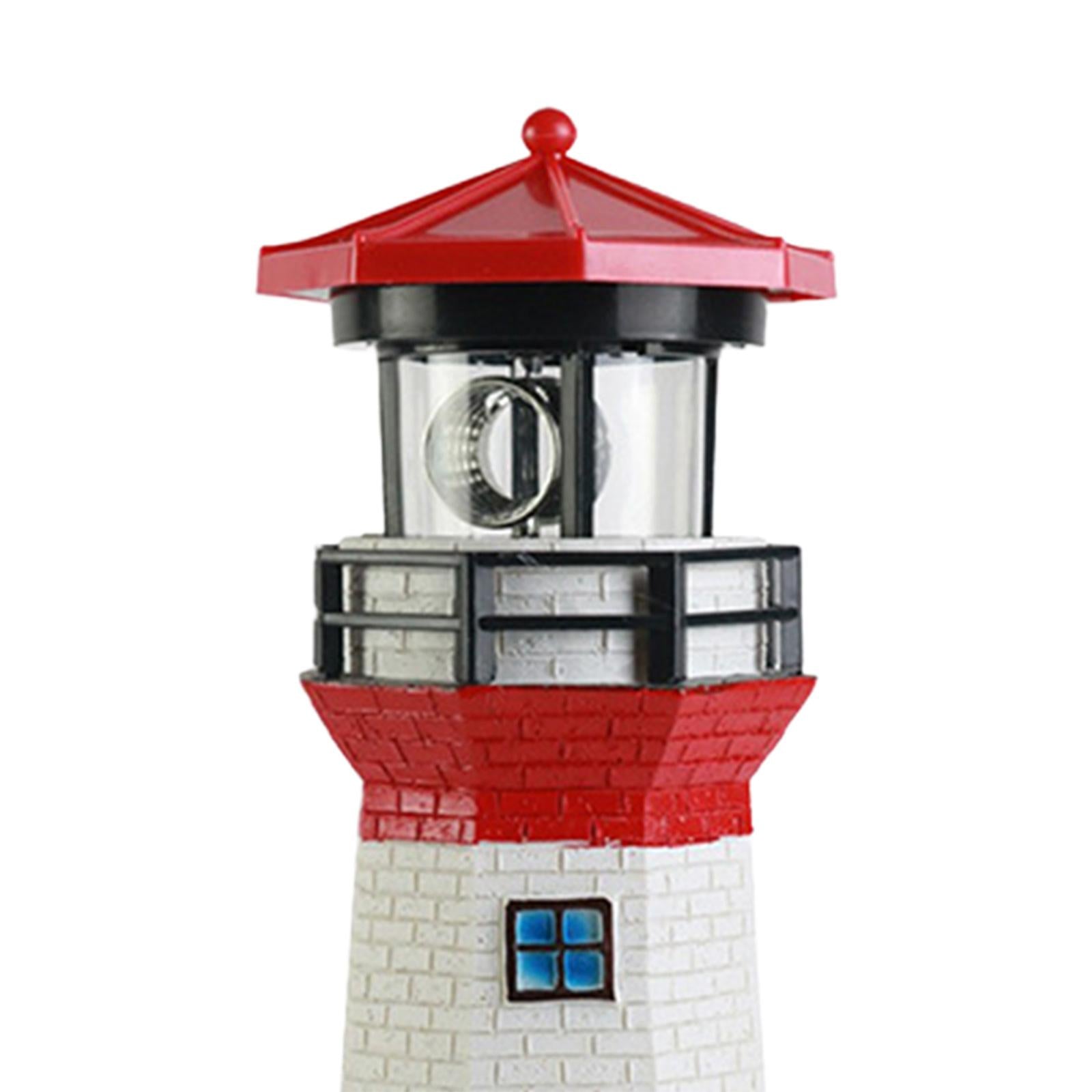 Solar Lighthouse Garden Statue Resin Figurine Lighthouse Sculpture Solar LED Lam image 4