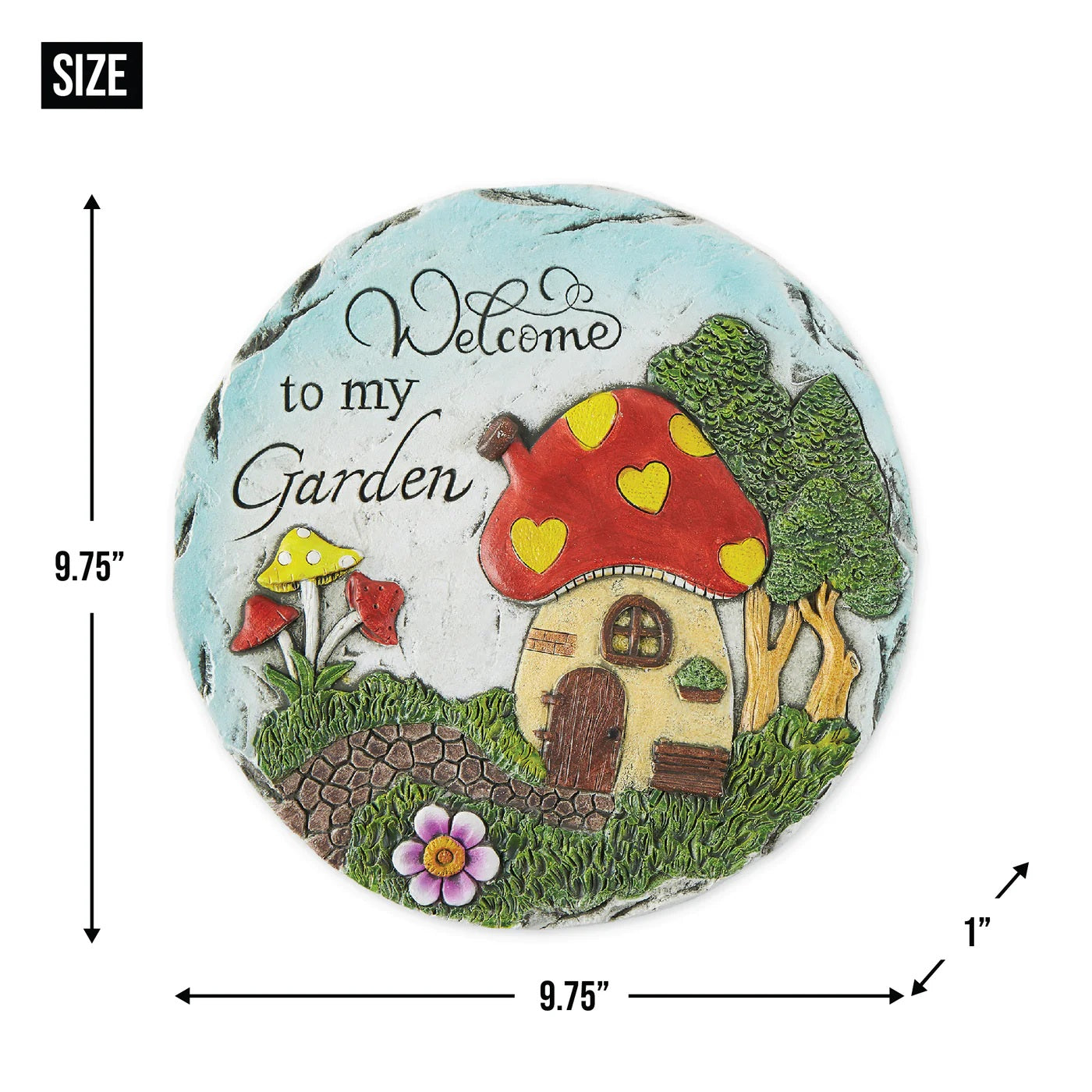 WELCOME TO MY GARDEN MUSHROOM HOUSE STEPPING STONE image 3