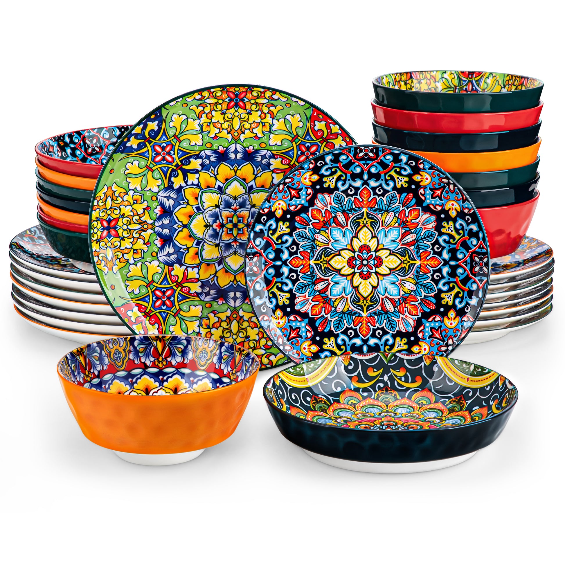 vancasso 12/16/18/24 Piece Ceramic Dinnerware Set Stoneware Bohemian Style with  image 10