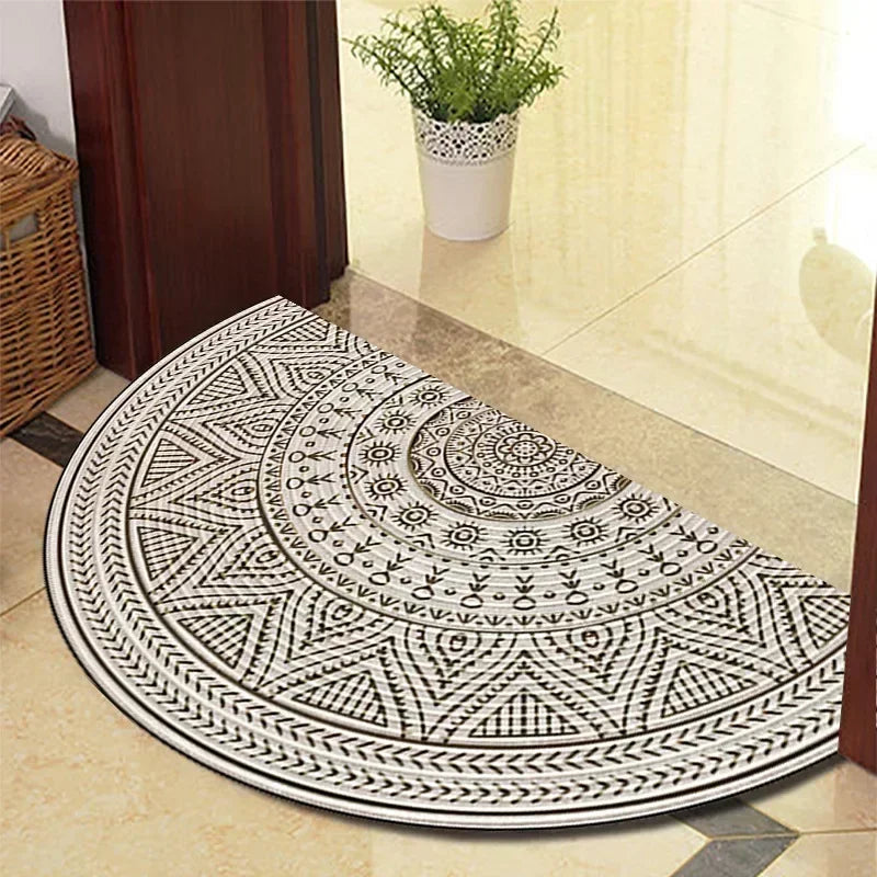 Retro Door Rug Semi-circular Floor Mat European Style Carpet for Living Room Ind image 16