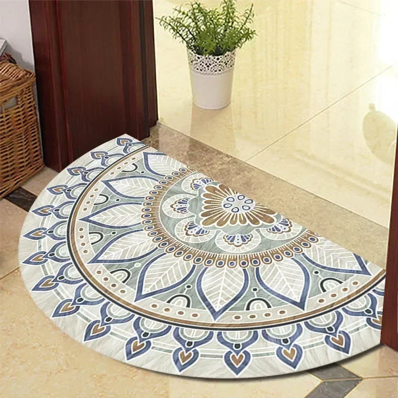 Retro Door Rug Semi-circular Floor Mat European Style Carpet for Living Room Ind image 28