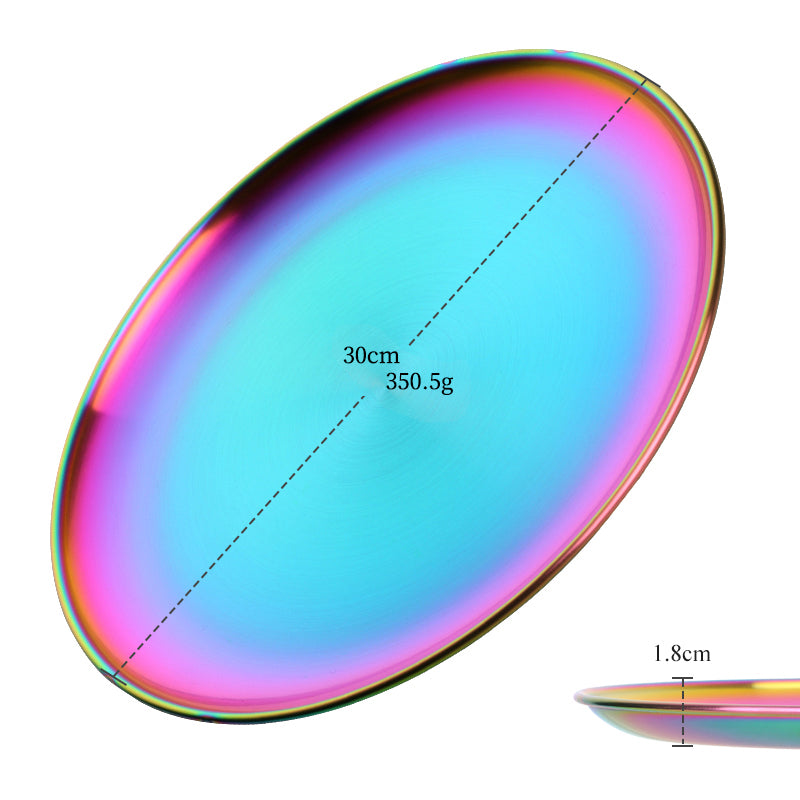 Stainless Steel Dinner Plates European Style Dessert Plate Kitchen Serving Dishe image 15