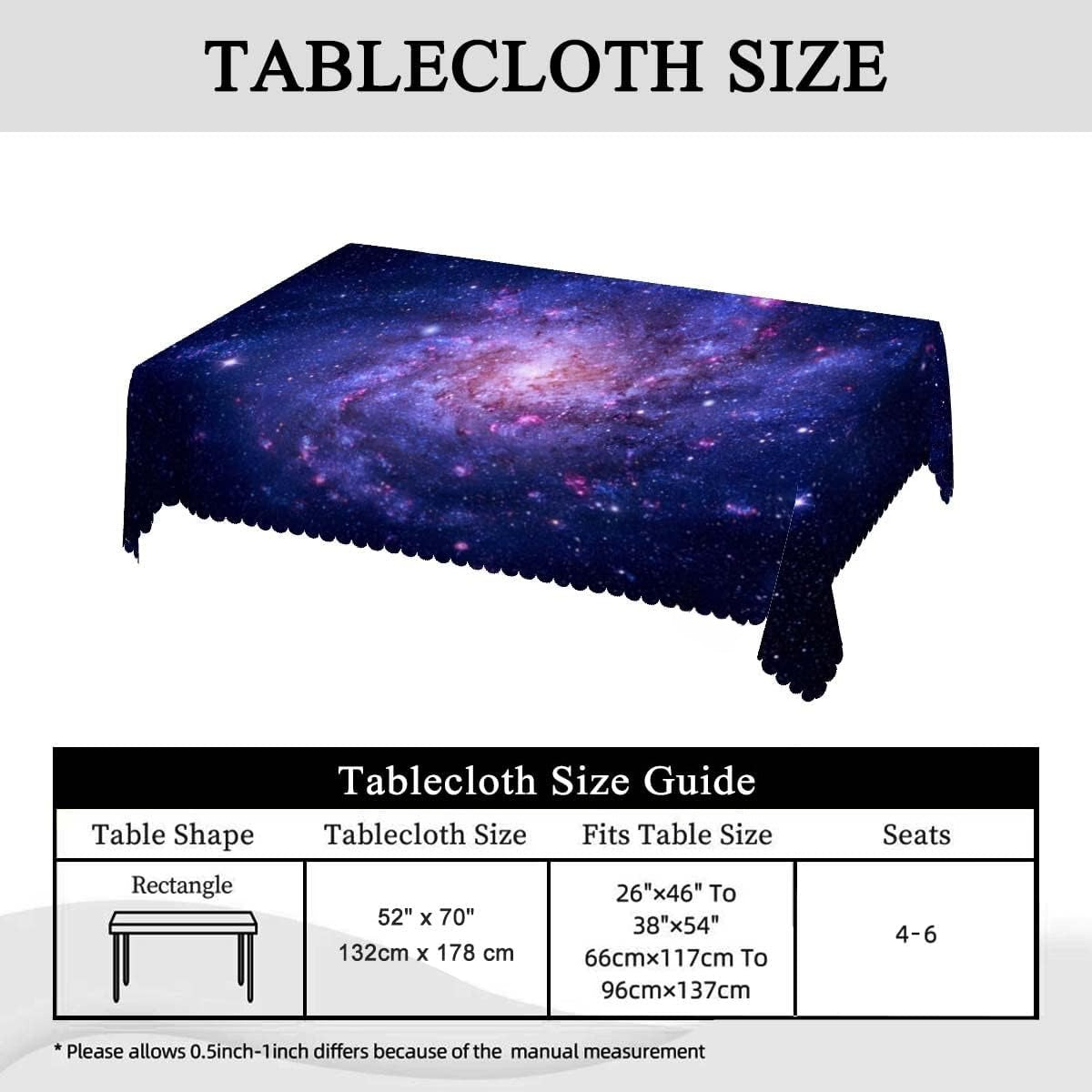 Galaxy Universe Space Rectangle Waterproof Tablecloth Home Table Decor Reusable  image 4