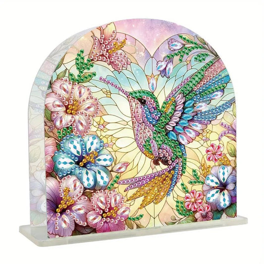 Napkin Holder Floral, Hummingbird Diamond Jewel Art COMPLETED image 0