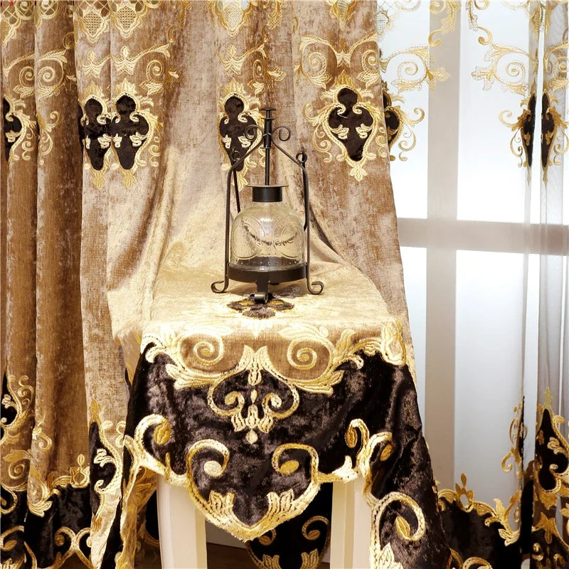 European-Style Luxury Villa Curtains for Living Room Elegant Tulle Curtain Luxur image 4