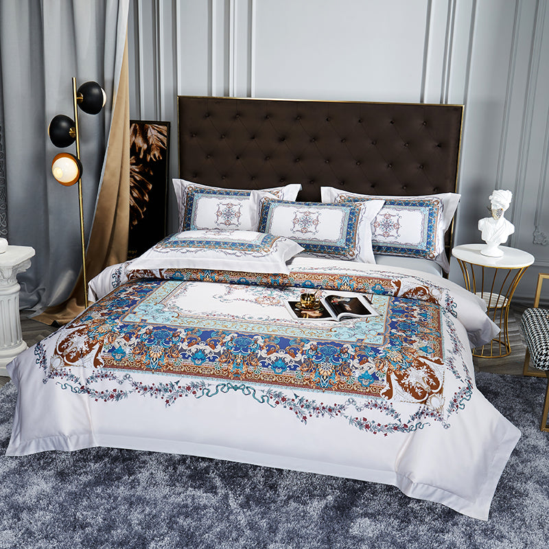 Premium 1000TC Egyptian Cotton Luxury Bedding Set Boho Style Digital Printing Du image 16