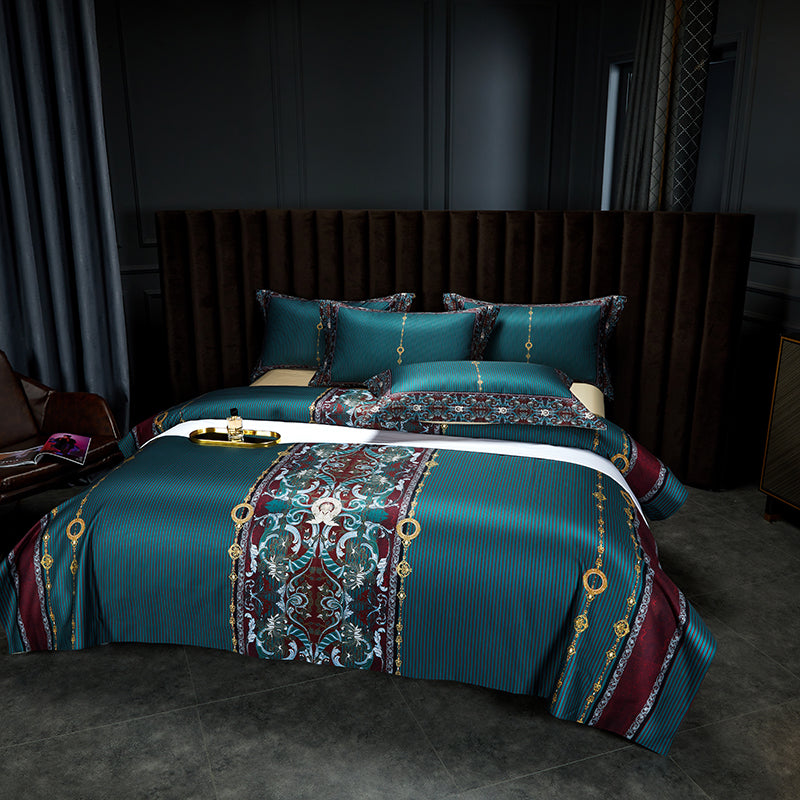 Premium 1000TC Egyptian Cotton Luxury Bedding Set Boho Style Digital Printing Du image 18