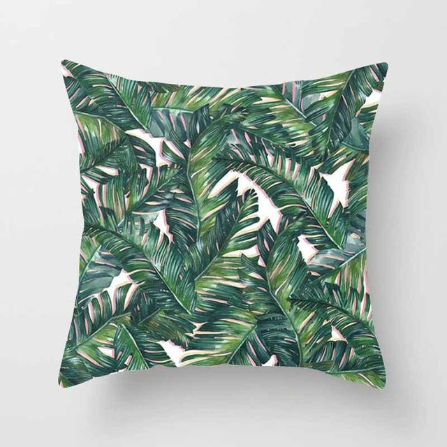 Vintage Flower Tropical Leaves Cushion Cover image 4