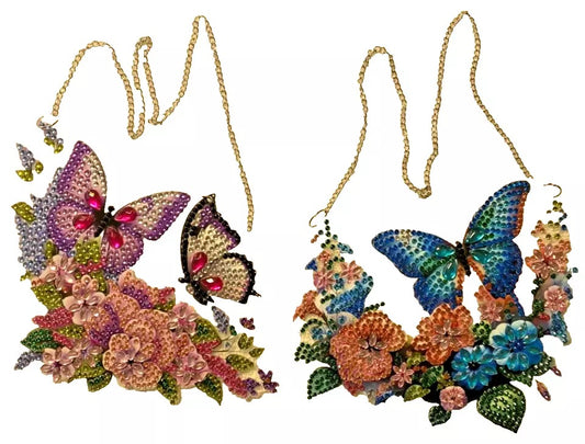 2 Butterflies Diamond Jewel Art Hanging Decor, Home & Bedroom Decor COMPLETED image 0