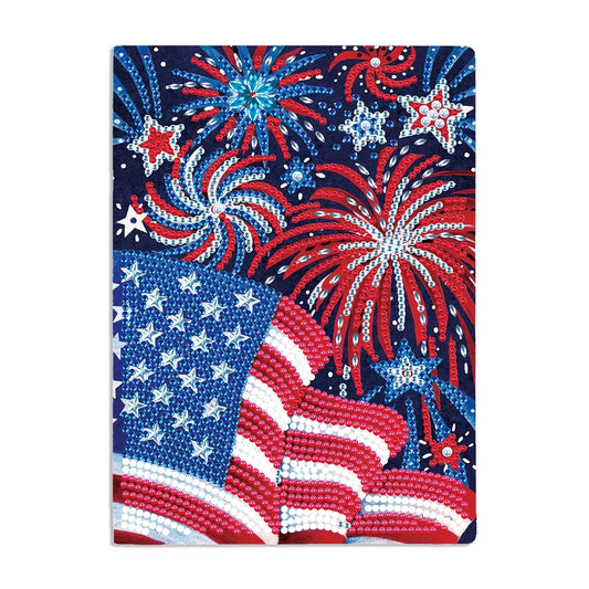 Patriotic American Flag Design Notebook, Journal, Diamond Jewel Art COMPLETED image 0