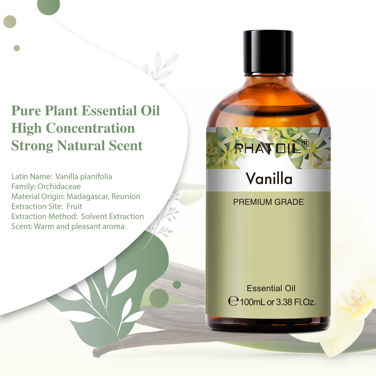 PHATOIL 100ml Natural Essential Oil For Skin Aromatherapy Diffuser Eucalyptus La image 3
