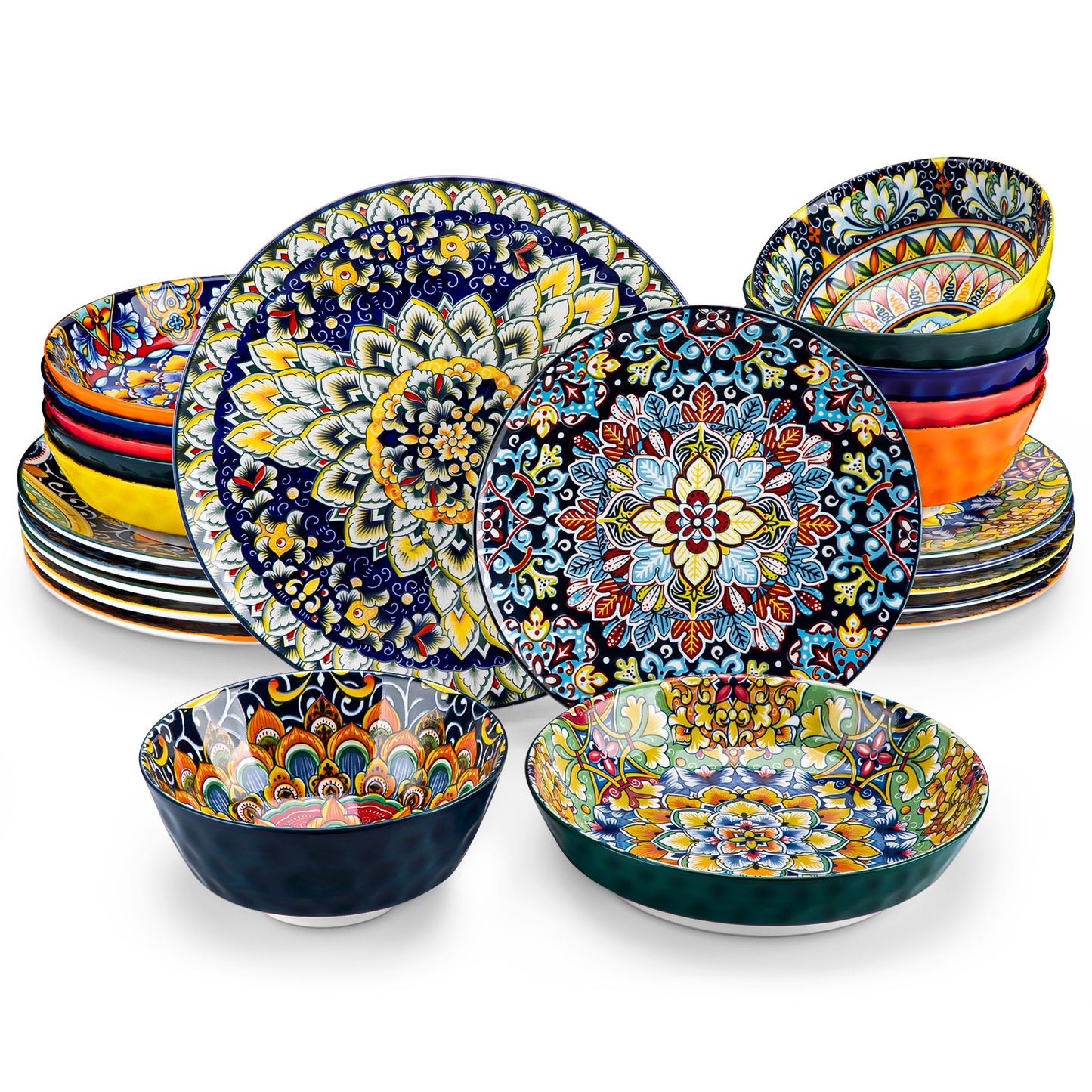 vancasso 12/16/18/24 Piece Ceramic Dinnerware Set Stoneware Bohemian Style with  image 11