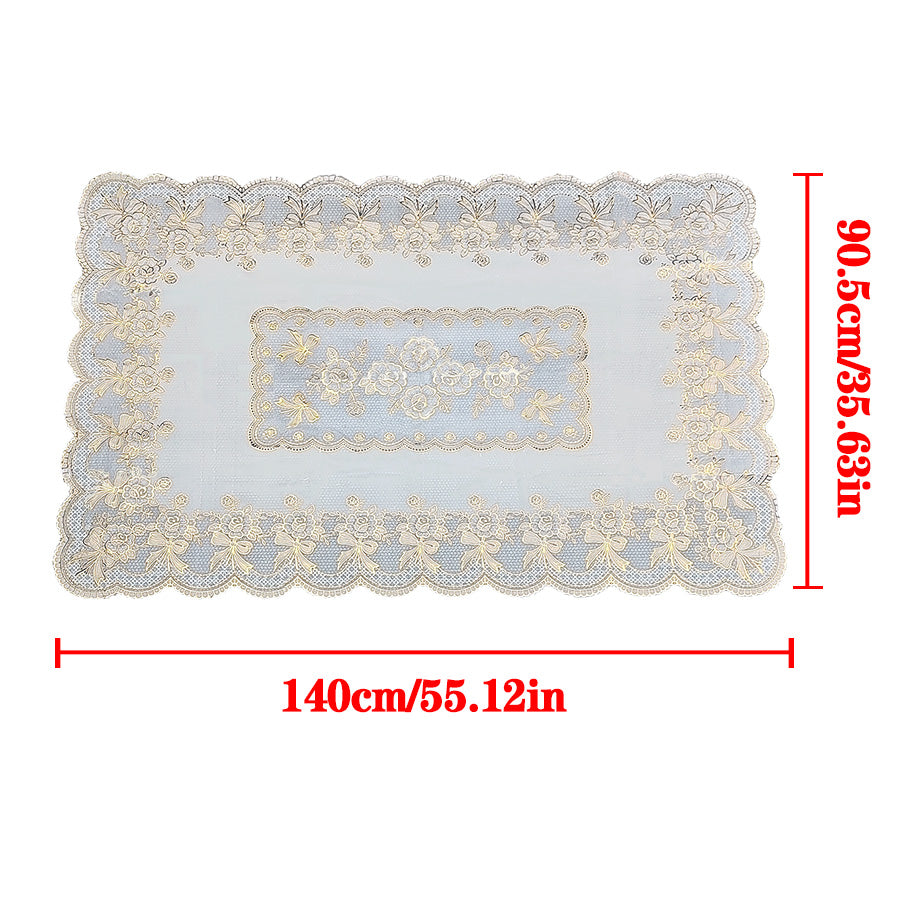 Lace thickened tablecloth rectangular waterproof oil resistant stain resistant E image 5