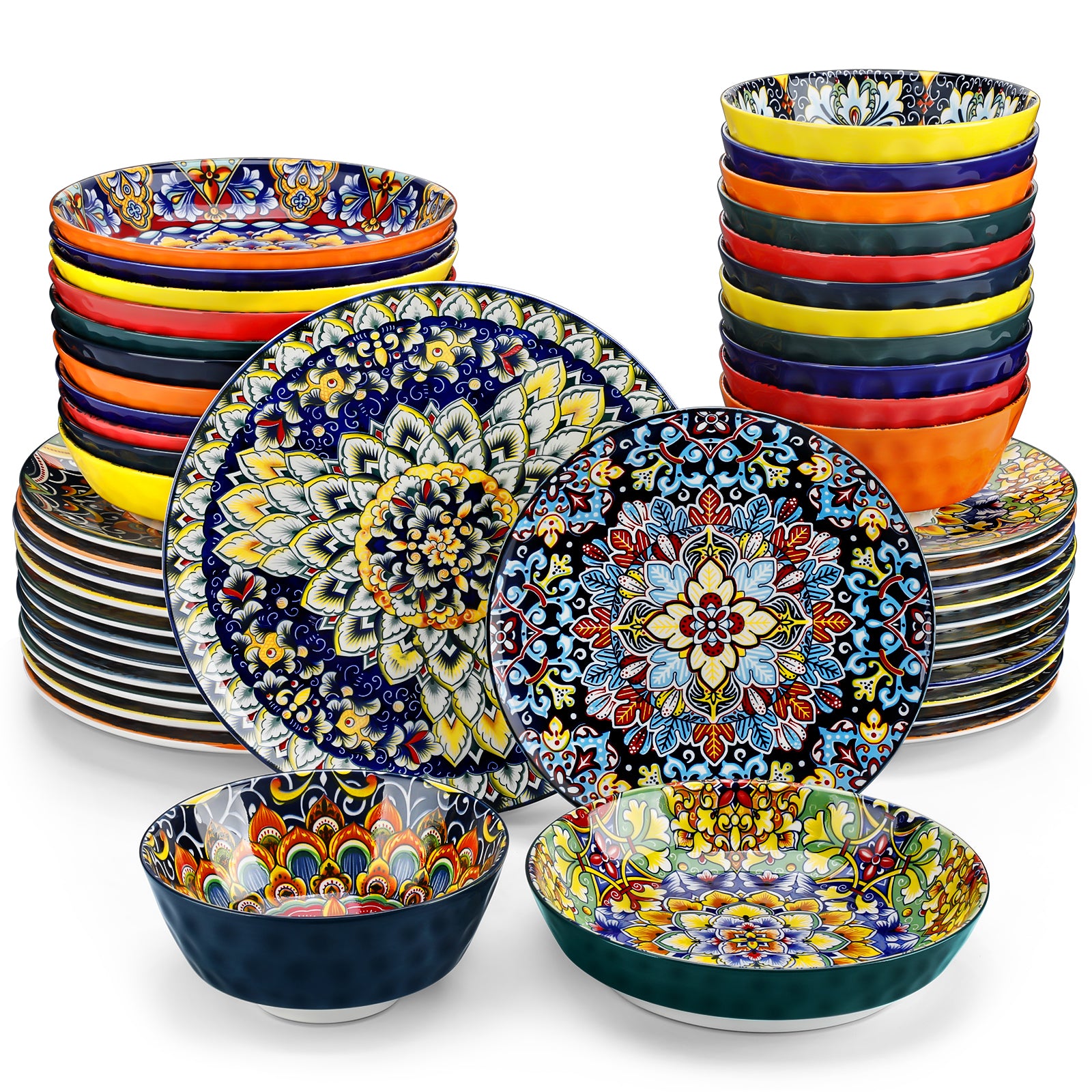vancasso 12/16/18/24 Piece Ceramic Dinnerware Set Stoneware Bohemian Style with  image 12