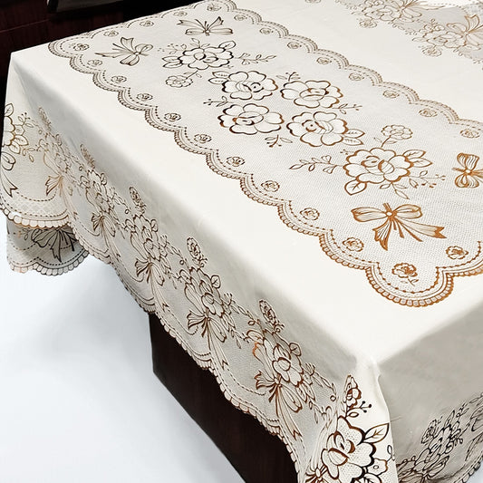 Lace thickened tablecloth rectangular waterproof oil resistant stain resistant E image 0