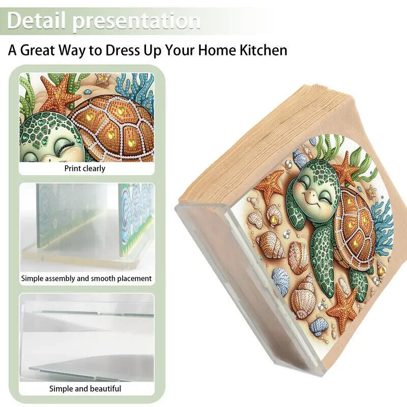 Napkin Holder Baby Tortoise Turtle Tabletop Napkin Dispenser Durable Decor image 5