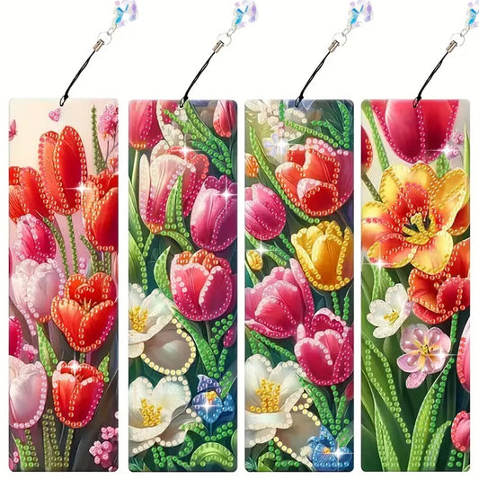 Floral Bookmarkers Diamond Jewel Art COMPLETED & SEALED U CHOOSE