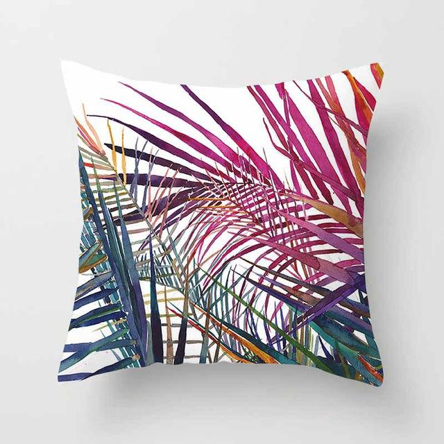 Vintage Flower Tropical Leaves Cushion Cover image 0