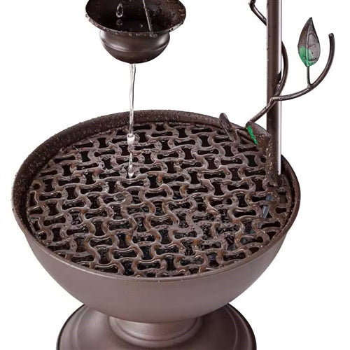 Outdoor Indoor 6-Tier Hanging Cups Water Fountain in Bronze Finish image 3
