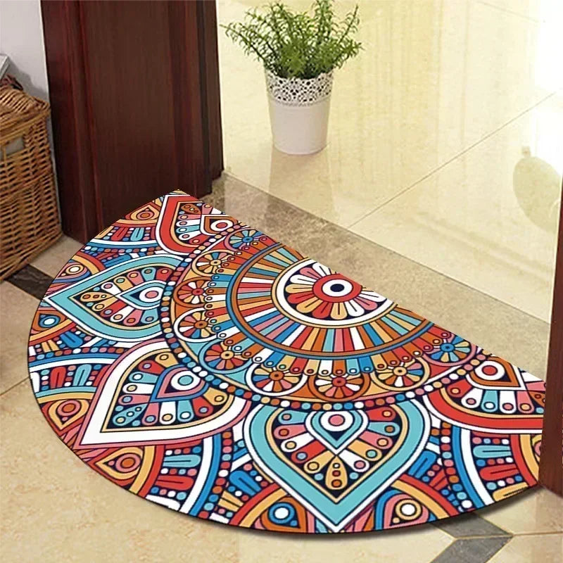 Retro Door Rug Semi-circular Floor Mat European Style Carpet for Living Room Ind image 23