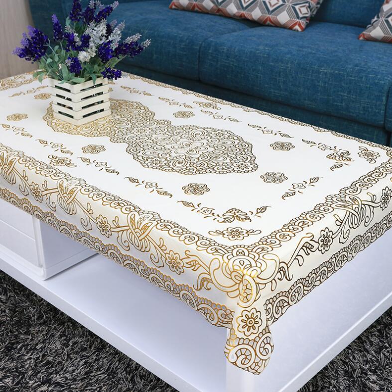 PVC Rectangle Tablecloth Waterproof Oilproof Plastic Table Covers Floral Printed image 1
