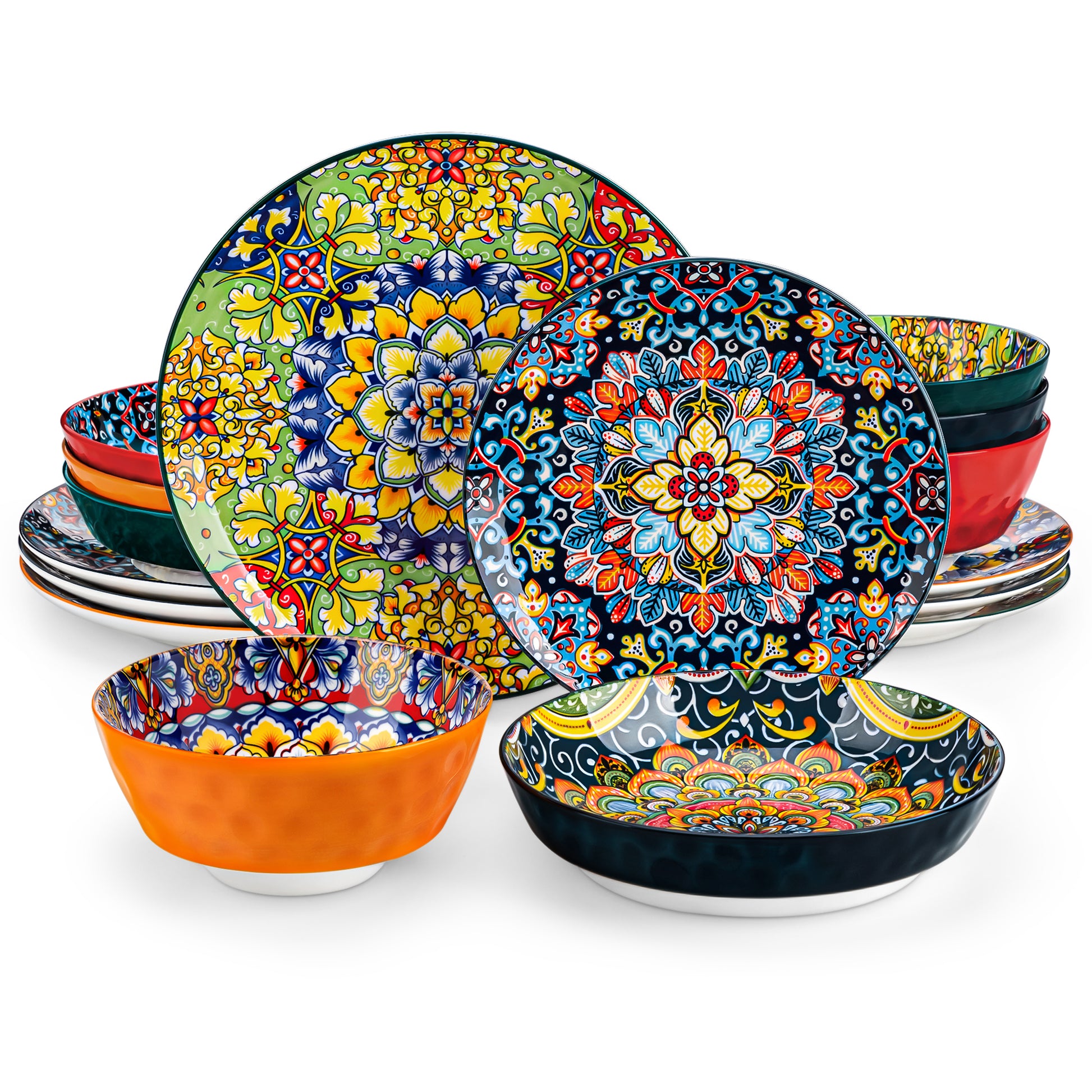 vancasso 12/16/18/24 Piece Ceramic Dinnerware Set Stoneware Bohemian Style with  image 6