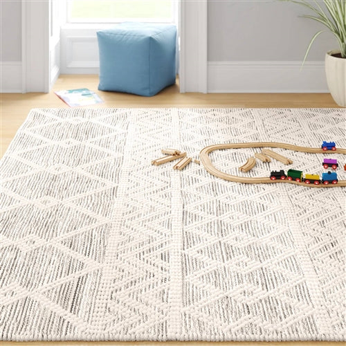9-ft. x 12-ft. Hand Woven Wool Blend Grey Beige Ivory Persian Style Area Rug image 1