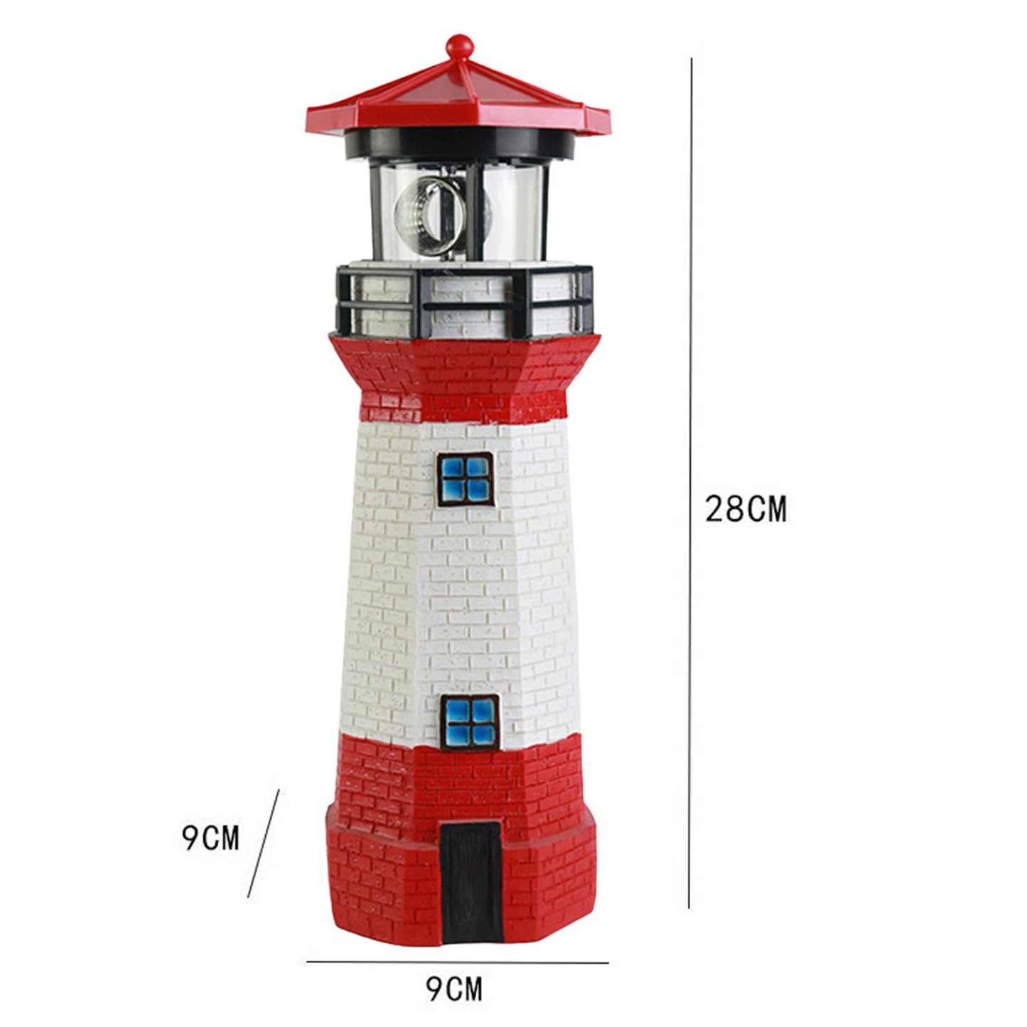 Solar Lighthouse Garden Statue Resin Figurine Lighthouse Sculpture Solar LED Lam image 5
