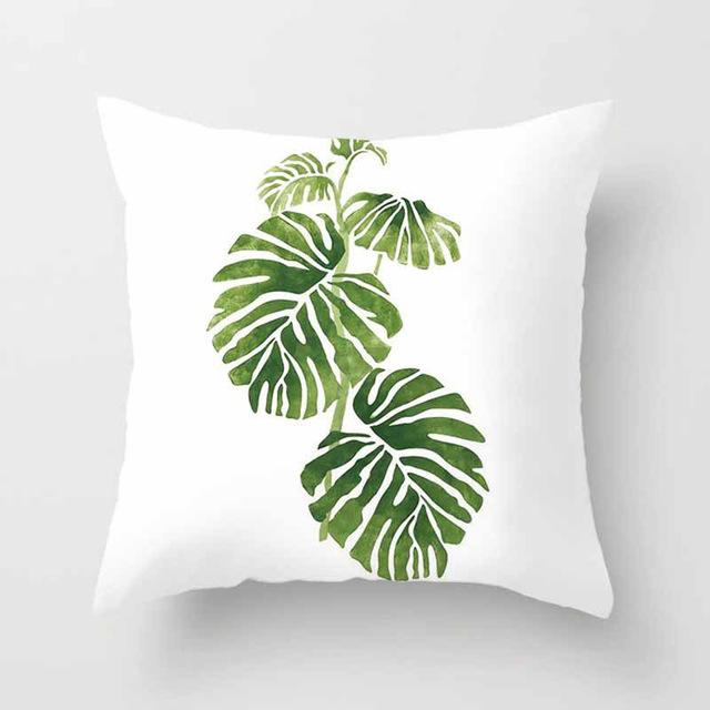 Vintage Flower Tropical Leaves Cushion Cover image 7