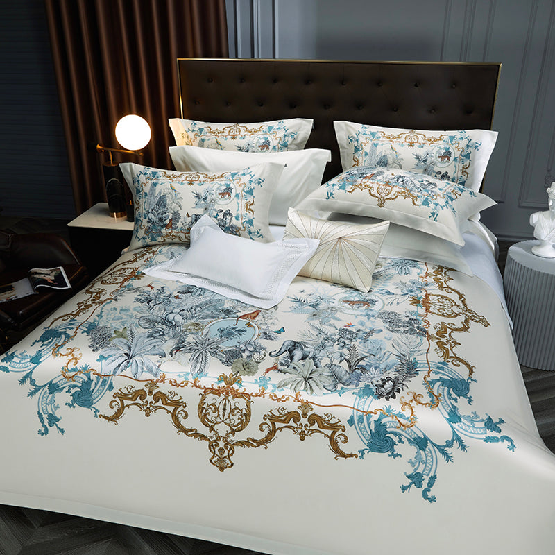 Premium 1000TC Egyptian Cotton Luxury Bedding Set Boho Style Digital Printing Du image 7