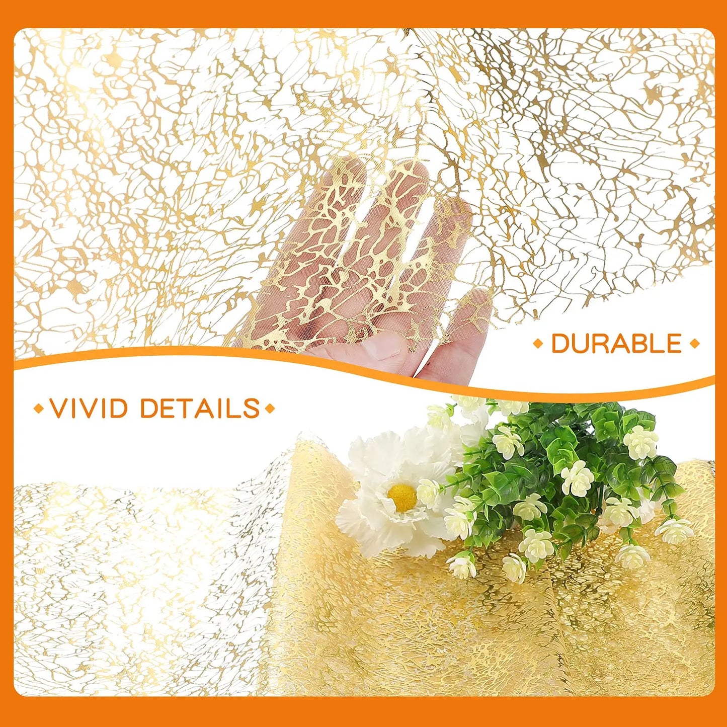 30x500cm Gold Table Runner Metallic Glitter Table Cloths Runner Metallic Roll Re image 2