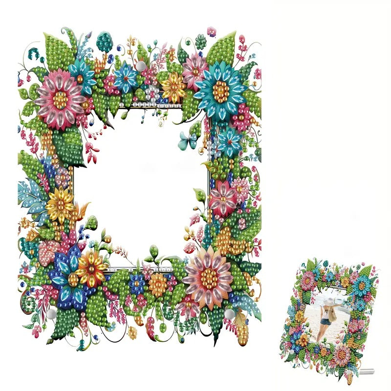 Floral Picture Frame And Stand Acrylic Diamond Painting Art COMPLETED, SEALED image 0