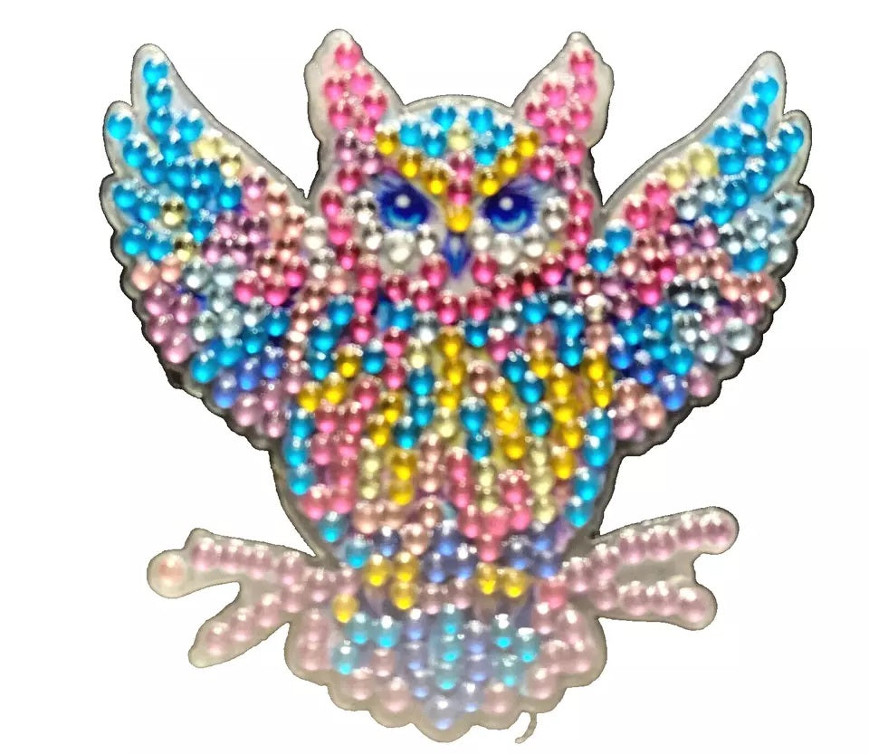 6-Piece Diamond Art Owl Fridge Magnets Diamond jewel Magnet Completed image 6