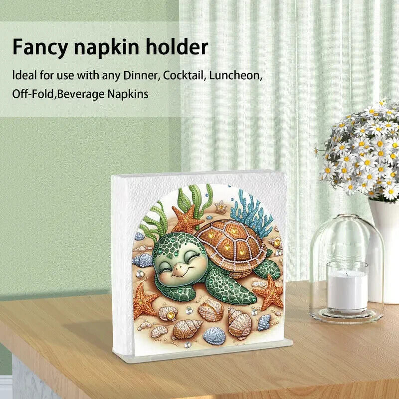 Napkin Holder Baby Tortoise Turtle Tabletop Napkin Dispenser Durable Decor image 4
