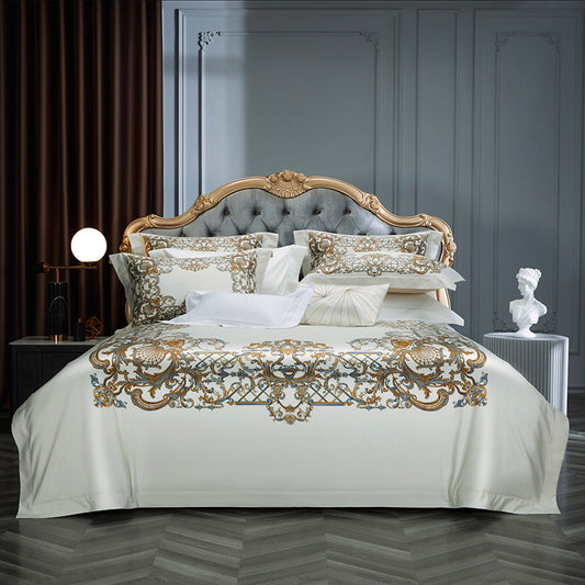 Premium 1000TC Egyptian Cotton Luxury Bedding Set Boho Style Digital Printing Du image 0
