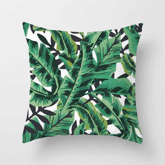 Vintage Flower Tropical Leaves Cushion Cover image 6