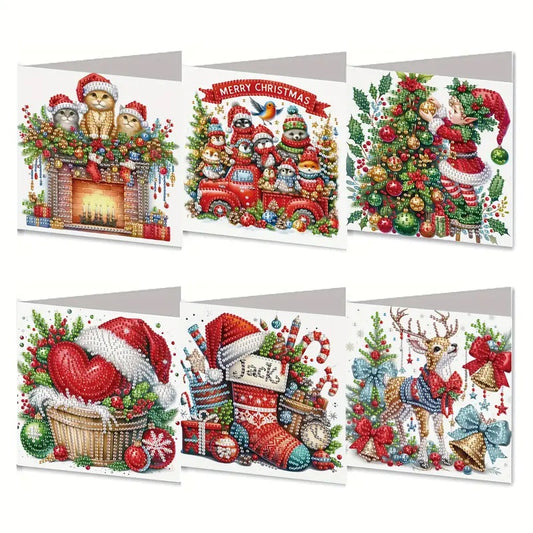 6 Christmas Best Wishes Greeting Cards  Handmade COMPLETE &  SEALED image 0