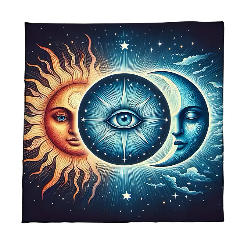 Blue Sun and Moon Tarot Card Tablecloth Table Cloth For Home Decor Card Pad image 5