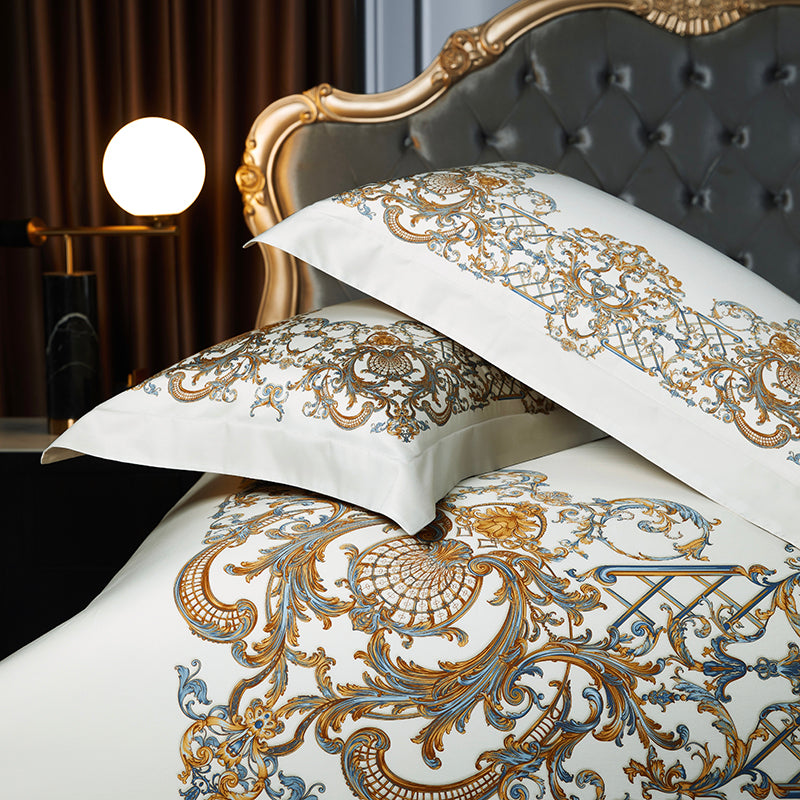 Premium 1000TC Egyptian Cotton Luxury Bedding Set Boho Style Digital Printing Du image 3