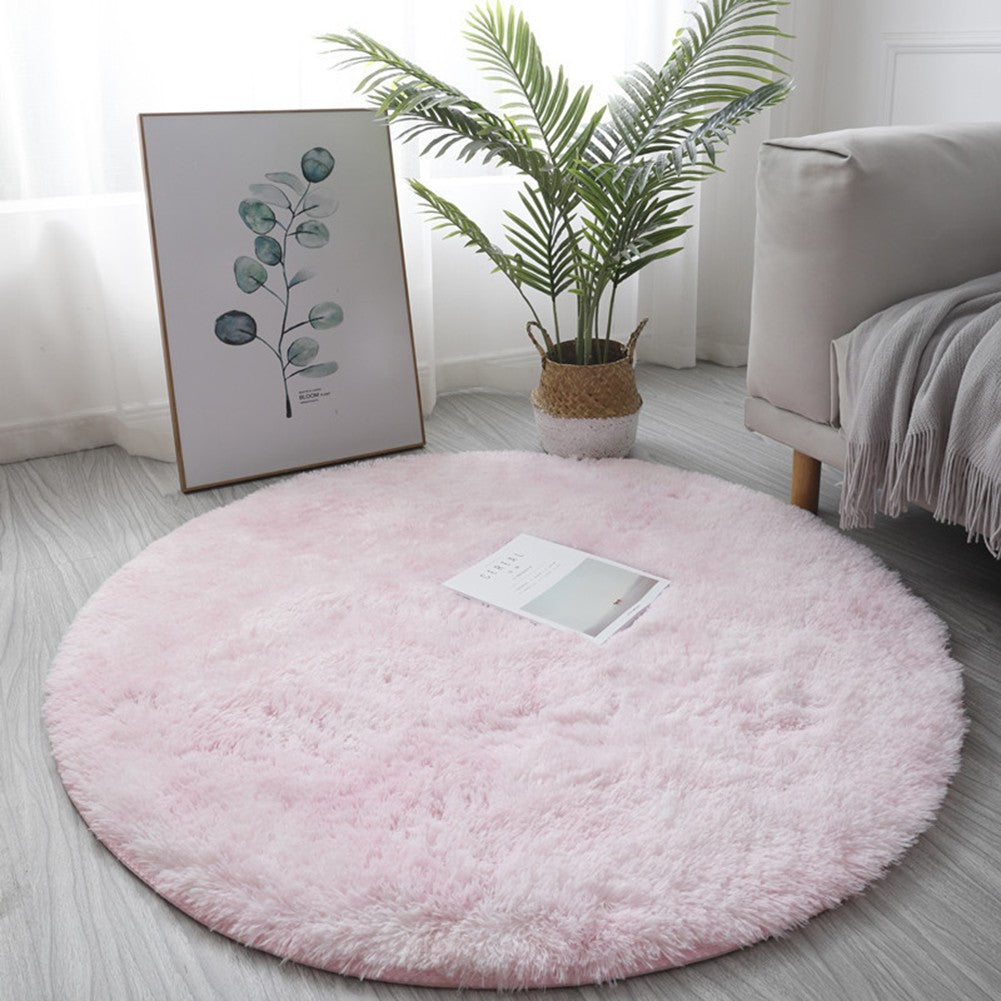 1pc 40cm/60cm Plush Round Rug Mat Fluff Carpet For Living Room Soft Home-Decor B image 5