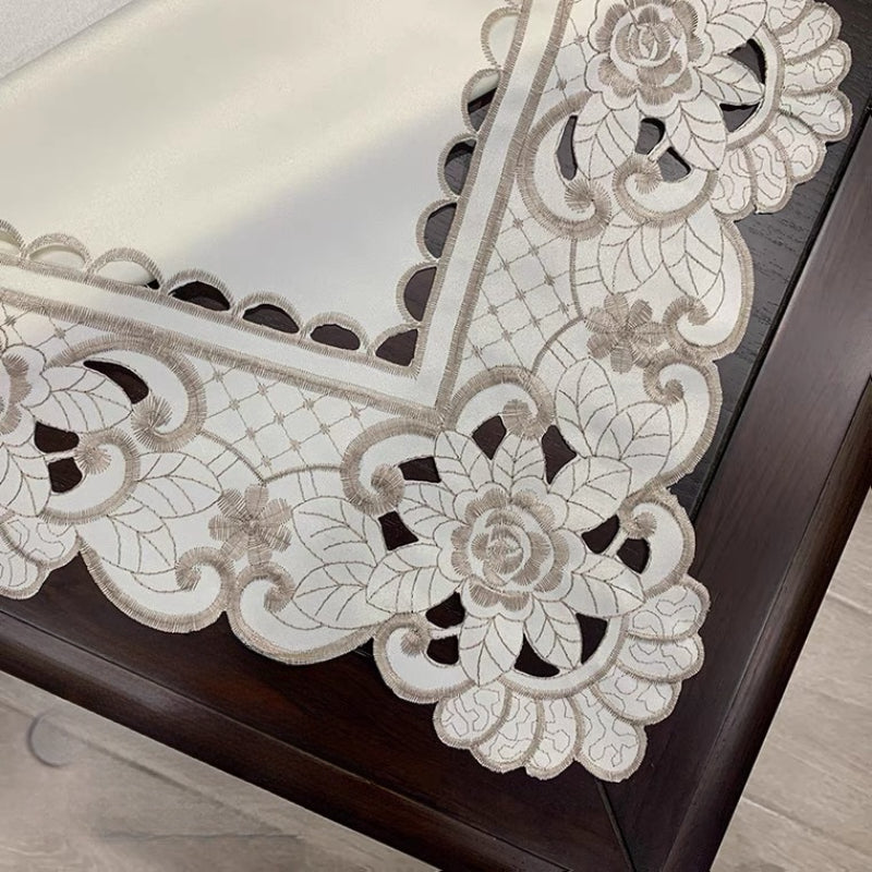 Table Cloth Embroider Modern Minimalist Rectangle Polyester Fabric Art Tea Table image 3